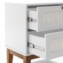 Imagem de mesa de cabeceira para quarto com design classico para decoração atemporal Santorini 45cm luxuosa