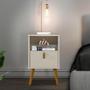 Imagem de Mesa De Cabeceira Pequena Com Gaveta Off White Conchas Shop JM