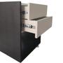 Imagem de Mesa De Cabeceira Preto Rodas De Gel 100% Mdf Com 2 Gavetas