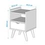 Imagem de Mesa De Cabeceira Quarto Retrô Pés Palito Com Nicho e 1 Gaveta - Classic Decor - Cor- Cinza Com Freijó - Lojas K7