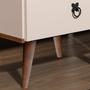 Imagem de Mesa de Cabeceira Retrô Madri com pés palito 2 gavetas - Off White com Freijó