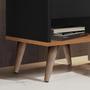 Imagem de Mesa de Cabeceira Sleep com 1 gaveta com pés estilo retrô - Preto com Cinamomo