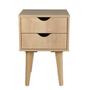 Imagem de Mesa de Cabeceira Smile com 2 Gavetas - Carvalho