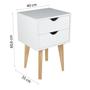 Imagem de Mesa de Cabeceira Smile com 2 Gavetas - Carvalho