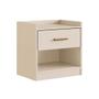 Imagem de Mesa de Cabeceira Solteiro PH 1722 c/ 1 Gaveta Off White - Herval