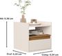 Imagem de Mesa De Cabeceira Suspensa Com 1 Porta  Minerva - Cor: Off White Com Nature - Lojas G2