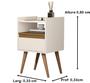 Imagem de Mesa de Cabeceira Suspensa / Com Pés Palito - Maitê - Cor: Off White Com Nature-Lojas G2