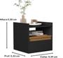 Imagem de Mesa de Cabeceira suspensa com porta basculante Miguel Plus Cor Preto / Nature - Comprar Moveis para sua Casa