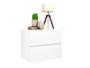 Imagem de Mesa de Cabeceira Suspensa Para Quarto Com 2 Gavetas Montado 30x30x20cm MDF Branco TX