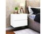Imagem de Mesa de Cabeceira Suspensa Para Quarto Com 2 Gavetas Montado 50x30x30cm MDF Branco TX