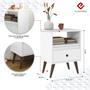Imagem de Mesa de Cabeceira Wood New Branco Nicho Quarto EJ Móveis