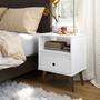 Imagem de Mesa de Cabeceira Wood New Branco Nicho Quarto EJ Móveis