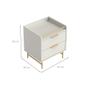 Imagem de Mesa de Cabeceira Yves 2 GV Off White e Dourada