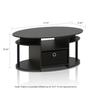 Imagem de Mesa de Café Oval Furinno Jaya - Design Simples com Gaveta - Tampo em Walnut