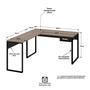 Imagem de Mesa de Canto em L Escrivaninha com 1 Gaveta Industrial 120x150cm