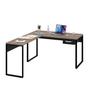 Imagem de Mesa de Canto em L Escrivaninha com 1 Gaveta Industrial 120x150cm