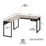 Imagem de Mesa de Canto em L Escrivaninha com Gaveta Industrial 135x150cm
