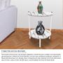 Imagem de Mesa de Canto Lateral Nairóbi Redonda Branco e Vulcano