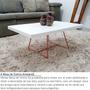 Imagem de Mesa de Centro Amsterdã Retangular em Aço e MDF Clean - Prata e Preta