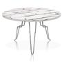Mesa de Centro Argélia Redonda em Aço e MDF Clean - Prata e Vulcano - Genus Móveis Imagem de Mesa de Centro Argélia Redonda em Aço e MDF Clean - Prata e Vulcano