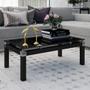 Imagem de Mesa De Centro Com Tampo De Vidro 91cm Malva Preto Artefamol