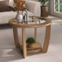 Imagem de Mesa De Centro Com Tampo De Vidro Artely Curve Carvalho Artely