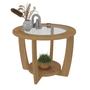 Imagem de Mesa De Centro Com Tampo De Vidro Artely Curve Carvalho Artely