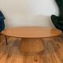 Imagem de Mesa de Centro Cone Oval 100x60 cm Base Laminada em Madeira Freijó Tampo Freijó