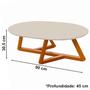 Imagem de Mesa De Centro e Lateral C86X13 Off White Nature Tebar