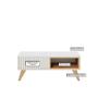 Imagem de Mesa de Centro Jeri Com Nicho Interno Off White/ Freijó - Colibri