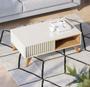 Imagem de Mesa de Centro Jeri Com Nicho Interno Off White/ Freijó - Colibri