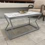 Imagem de Mesa De Centro Mond Retangular Tampo Mdf Sala Decoração Prata/Vulcano