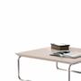 Mesa de Centro Munique 70x70 cm Off White com Base Cromada - Lar Flex Imagem de Mesa de Centro Munique 70x70 cm Off White com Base Cromada
