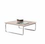 Mesa de Centro Munique 70x70 cm Off White com Base Cromada - Lar Flex Imagem de Mesa de Centro Munique 70x70 cm Off White com Base Cromada