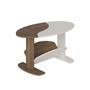 Imagem de Mesa De Centro Oval Com Nicho Artely Ísis Cor Pinho com Off White