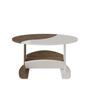 Imagem de Mesa De Centro Oval Com Nicho Artely Ísis Cor Pinho com Off White