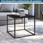 Imagem de Mesa de Centro Quadrada Cube G Artesano 43 cm (altura) em MDP Preto Estrutura em Aço Preto