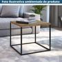 Imagem de Mesa de Centro Quadrada Cube G Artesano 43 cm (altura) em MDP Vermont Estrutura em Aço Preto