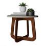 Imagem de Mesa De Centro Redonda Em MDF Artely Jasmin Cor Cedro com Off White