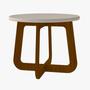 Imagem de Mesa De Centro Redonda Em MDF Artely Jasmin Cor Cedro com Off White