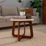 Imagem de Mesa De Centro Redonda Em MDF Artely Jasmin Cor Cedro com Off White