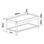 Imagem de Mesa de Centro Retangular c/ Prateleira 93cm Palhinha Pé Madeira Oslo Artesano  Hanover