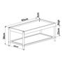 Imagem de Mesa de Centro Retangular com Prateleira 93cm Palhinha Pé Madeira Oslo