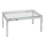 Imagem de Mesa de Centro Retangular Cromada Aço Transparente