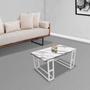 Imagem de Mesa De Centro Retangular Para Sala Brienz Branco e Vulcano