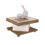 Imagem de Mesa de Centro Saara Pinho Com Off White Quadrada com Rodízios - Artely