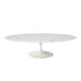 Imagem de Mesa de Centro Saarinen 46cm Oval Carrara 120x80cm - Base Branca