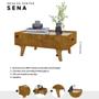 Imagem de Mesa de Centro Sala Sena Com Tampo de Espelho e 1 Gaveta