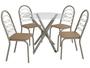 Imagem de Mesa de Cozinha 4 Cadeiras Redonda Tampo de Vidro