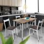 Imagem de Mesa De Cozinha Com 4 Cadeiras Branco Carvalho Alexia Shop JM